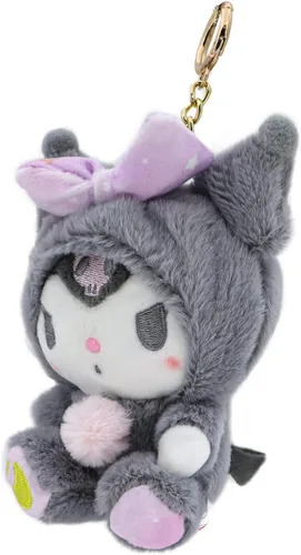 Vista 2 de Ahlsense Llavero de peluche lindo de dibujos animados de anime de 5 pulgadas (B)