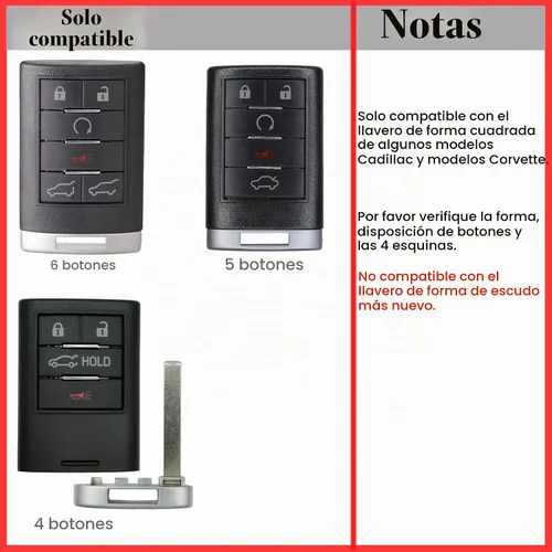 Vista 2 de Cubierta rígida para llave de auto, de lujo, para Cadillac ATS CTS DTS XTS Escalade o Chevrolet Corvette C7 convertible, Dorado
