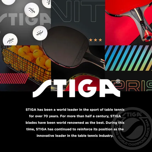 Vista 6 de STIGA Pro Carbon + Raptor Performance-Level Table Tennis Rackets with Carbon Technology for Tournament Play - 7-ply Blade with Flared Handles - 2mm