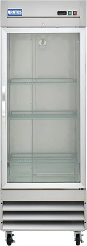 Vista 2 de Kratos Refrigerador comercial 1 puerta de alcance en, puerta de vidrio, exterior de acero inoxidable, 29" W (67K-007)
