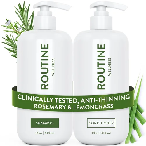 Vista 33 de Routine Wellness Set de champú y acondicionador antiadelgazamiento para el cabello adelgazante, bloqueador de biotina DHT para mujeres y hombres