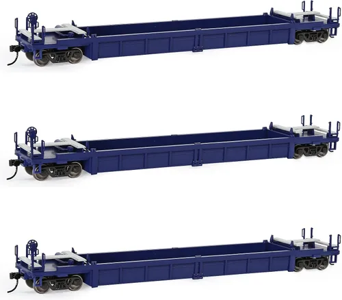 Vista 9 de Evemodel C8749 HO Scale 40ft Well Car 1:87 Fondo cóncavo 40' Carro de coche plano (3pcs - marrón)