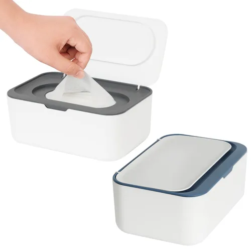 Vista 7 de Paquete de 2 dispensadores de toallitas, soporte de toallitas para bebé y adultos, contenedor de toallitas recargable Seposeve, mantiene