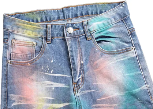 Vista 39 de Enrica Pantalones vaqueros estampados casuales para hombre