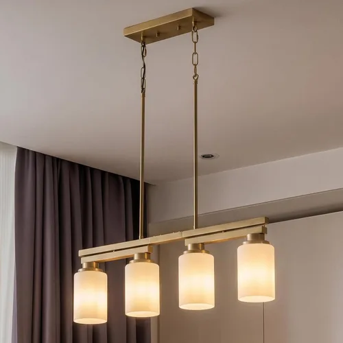 Vista 15 de 4 lámparas de isla de cocina y accesorios de iluminación de comedor de granja sobre mesa, colgante rústico ajustable para techo - Diseño giratorio