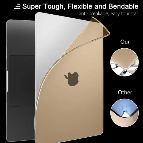Vista 3 de Funda para MacBook Air M5/M4/M3/M2 de 15 pulgadas 2026 2025 2024 2023, compatible con el modelo (A3448/A3241/A3114/A2941), funda flexible para Peach