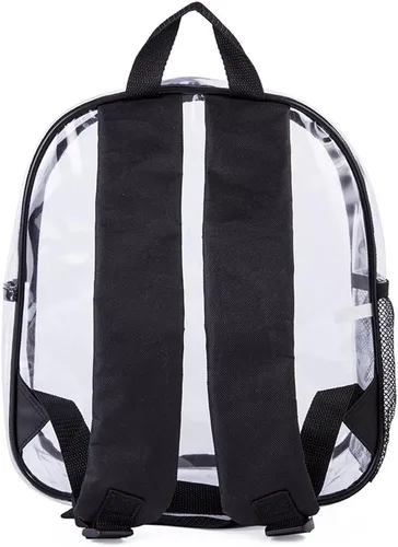 Vista 6 de Mini mochila transparente aprobada para estadios mochila transparente resistente para conciertos viajes de seguridad y estadio Negro 126-Mini