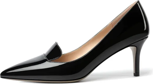 Vista 2 de ROSERWISH Zapatos de vestir de tacón alto para mujer, con puntera puntiaguda, para oficina, zapatos de vestir de 2.5 pulgadas
