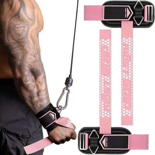 Vista 13 de Correas de muñeca antideslizantes con pegamento para levantamiento de pesas, correas de elevación 2 en 1 con anillos en D para entrenamiento