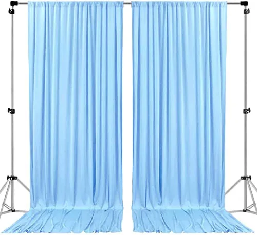 Vista 26 de AK TRADING CO. Cortinas de telón de fondo de poliéster beige de 10 x 10 pies con bolsillos para varillas - Cortinas para decoración de ventanas