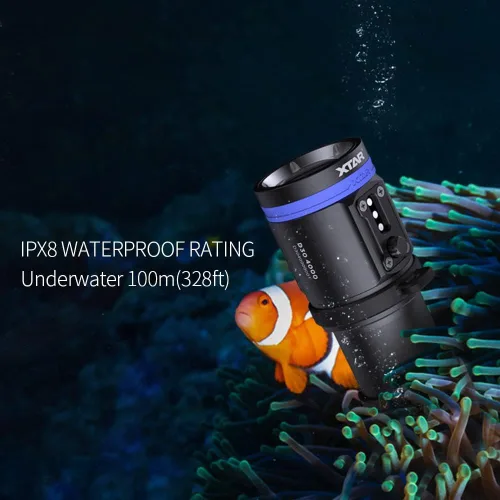 Vista 4 de XTAR D30 4000 Lumen Buceo Linterna de Buceo Luz de Video LED multicolor, Luz subacuática de 328.1 ft de Fotografía de Buceo con Función de Bloqueo