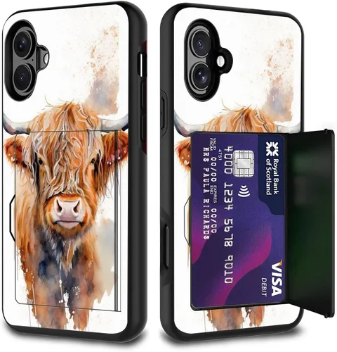Vista 66 de Funda para tarjetas de crédito, doble capa híbrida a prueba de golpes, protección contra caídas con función atril para iPhone 17 de 6.3 pulgadas