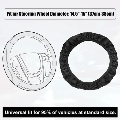 Vista 3 de X AUTOHAUX Funda universal elástica extensible para volante, antideslizante, transpirable, microfibra de seda de hielo, protector de volante