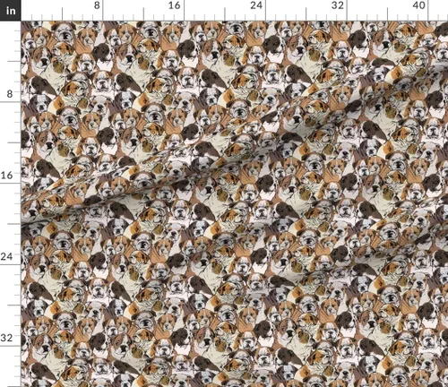 Vista 2 de Spoonflower Tela – Bulldog Inglés Bulldogs Patrón Cachorro Animal Impreso en Petal Signature Tela de Algodón Fat Quarter – Costura Acolchado Ropa