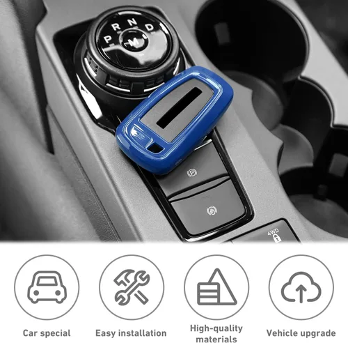 Vista 6 de para Ford Bronco/Sport Carcasa de Llavero, Funda Protectora de Llave Compatible con Ford Bronco/Sport 2021 2022 2023+ (ABS, Azul)