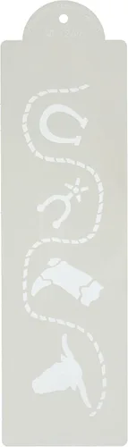 Vista 2 de Designer Stencils Plantilla de pastel vaquero, beige, semitransparente, 2.5 x 10 pulgadas
