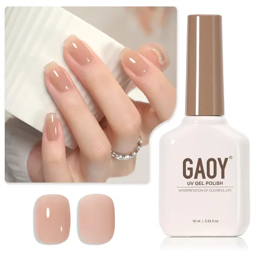 Vista 28 de GAOY - Esmalte de uñas de gel marrón, 16ml de esmalte de gel para quitar por remojo, curado con luz UV para arte de uñas, manicura DIY en casa, 2088
