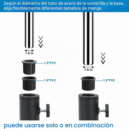 Vista 5 de Piezas de recambio del paraguas del patio 6pcs, piezas de base del paraguas