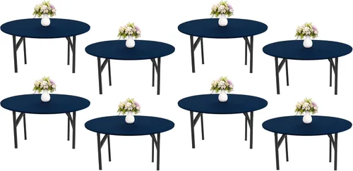 Vista 11 de Mantel redondo de elastano para mesa, 4 piezas, elástico, ajustable, lavable, protector de mesa para interiores y exteriores (negro)