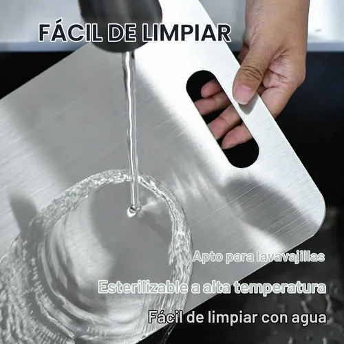 Vista 5 de 3 piezas Tablas de Cortar de Acero Inoxidable Tablas de Cortar para Cocina, Tabla de Doble Cara Mejorada, Tabla de Cortar Gruesa para Cocina de Casa