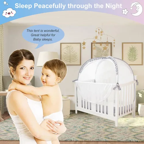 Vista 2 de Tiendas de campaña para cuna para evitar que los niños pequeños suban a la tienda de seguridad para bebés, tienda de campaña de seguridad