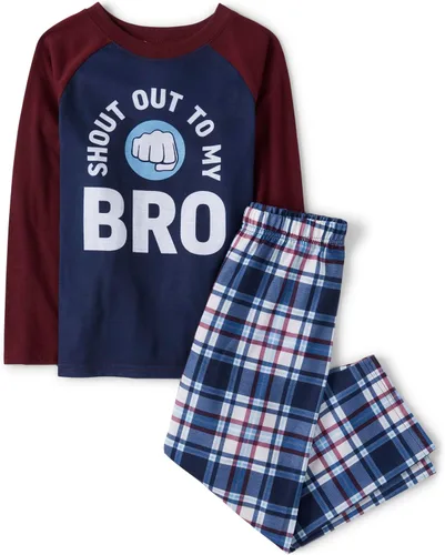 Vista 12 de The Children's Place - Conjunto de pijama de dos piezas con camisa de manga larga y pantalones para niño Manojo de desayuno