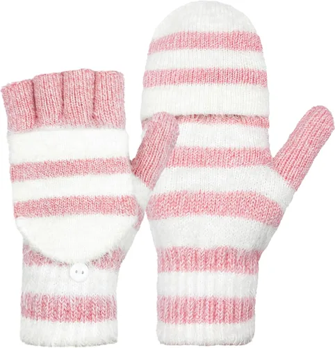 Vista 85 de Beurlike Guantes de invierno para mujer, de lana cálida, a prueba de viento, convertibles, sin dedos