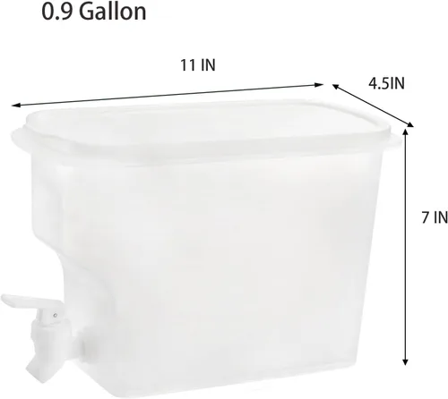 Vista 2 de Jucoan Paquete de 2 dispensadores de bebidas para nevera de 0.9 galones con grifo a prueba de fugas, jarra de plástico dispensador de bebidas frías
