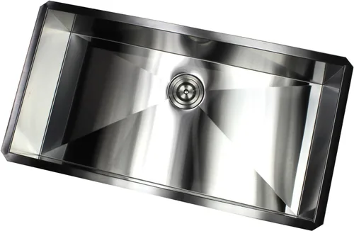 Vista 4 de Kingsman ARL-F3619 - Fregadero de cocina de acero inoxidable con diseño de radio cero calibre 16 de calibre 16, paquete premium