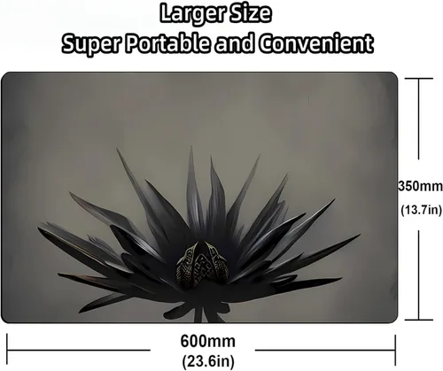 Vista 3 de Fantasy Black Lotus TCG - Tapete de juego de 24 x 14 pulgadas, tapete de juego para MTG DTCG CCG RPG Trading Card Game Mats superficie lisa juego