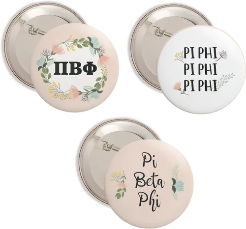 Vista 10 de Desert Cactus Pi Beta Phi Buttons Pin Sorority 3 Pieces of Variety Back Badge 2.25-inch