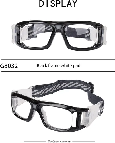 Vista 3 de SooGree Gafas deportivas, baloncesto, fútbol, raqueta, para hombres y mujeres, protección de seguridad reemplazable