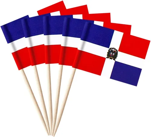 Vista 41 de stidsds 100 banderas de Antigua y Barbuda con palillos de dientes de Antigua y Barbuda, mini adornos pequeños para cupcakes de Antigua y Barbuda