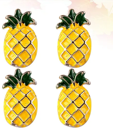 Vista 7 de Amosfun - Broche de aleación de piña, 4 unidades, para día de San Valentín, frutas, chal