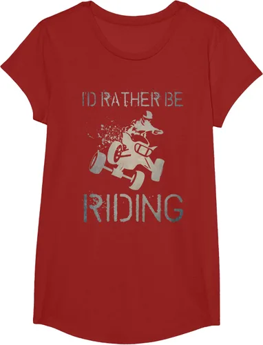 Vista 52 de Camiseta gráfica I'd Rather Be Riding ATV Quad Racing Rider de 4 ruedas, Negro