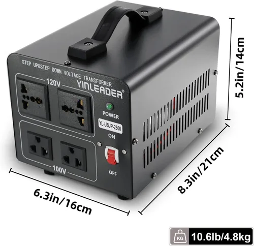 Vista 7 de Yinleader Convertidor de voltaje japonés - reductor de 120 V a 100 V