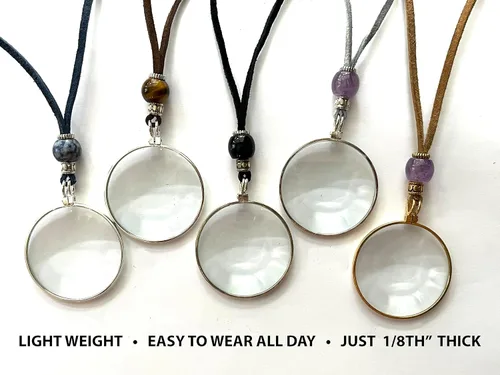 Vista 14 de by Wendra Collar con aumento, elementos naturales para aumentar la visión y la energía. ¡Deja tus lentes de lectura en casa! La Loupe