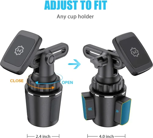 Vista 7 de Soporte magnético para teléfono - Soporte universal para automóvil con base ajustable y brazo extensible, compatible con todos los teléfonos