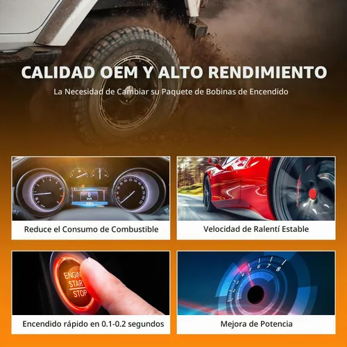 Vista 5 de DEAL Paquete de bobinas de encendido, compatible con Dodge Dakota Durango Nitro Ram 1500 - Jeep Commander Grand Cherokee Liberty - Mitsubishi Raider