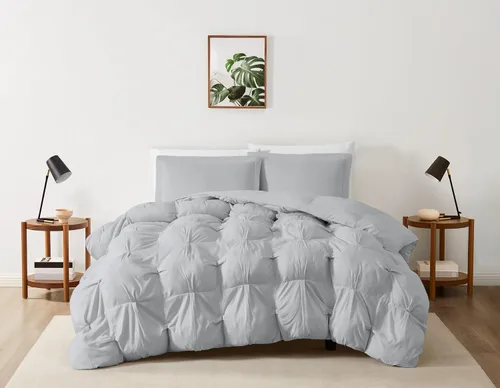 Vista 13 de TRULY SOFT Cloud Puffer - Juego de edredón de microfibra beige de 2 piezas, con temática sólida, para hombres y mujeres, certificado Oeko-TEX