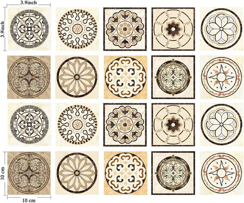 Vista 4 de Azulejos Adhesivos Despegar y Pegar Estilo Azulejo Español Portugués para Salpicadero Juego de 20 piezas (3.9_B)