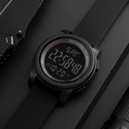 Vista 4 de SKMEI Simple Digital Relojes Militares Impermeable Electrónico LED Doble Hora Negro Reloj
