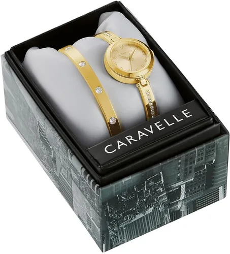 Vista 5 de Caravelle - Juego de reloj clásico de cuarzo para mujer
