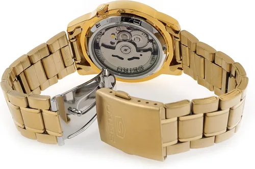 Vista 4 de Reloj Seiko 5 Clásico Automático Tono Oro SNKK20K1