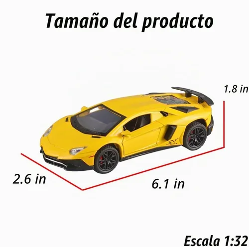 Vista 3 de iLooboo Vehículo de juguete coleccionable Lamborghini de aleación con luces y sonido