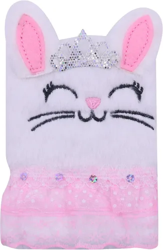 Vista 8 de Caviotess Cute Bunny Plush Mini Pocket Notebook for Kids Girls, Cartoon Fuzzy Writing Drawing Pad Personal Journal Diary Notepad with Lined Paper