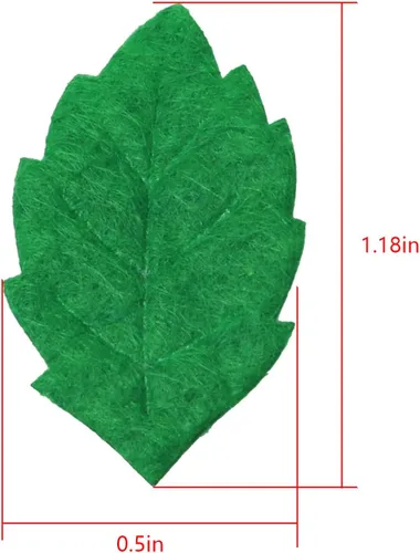Vista 2 de Hojas de tela falsas, 100 hojas de tela artificiales verdes para álbumes de recortes, proyectos de manualidades, boda, decoración de fiestas, hojas