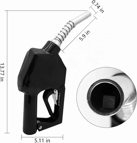 Vista 4 de 11A Negro 3/4 "NPT Boquilla de combustible automática Boquilla de apagado automático Boquilla de bomba de gas Boquilla de flujo máximo 16 GPM con 3