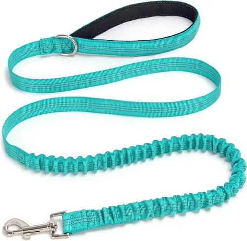 Vista 13 de Correa elástica para perro - Correa de nylon reflectante y de 5 pies con absorción de golpes Entrenamiento anti-jalón para perros Negro