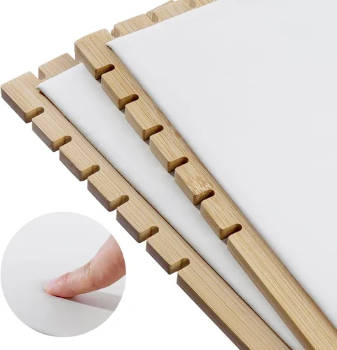 Vista 6 de MyGift soporte para collaresMyGift paquete de 2 soportes para joyería de bambú con panel de PU y diseño de múltiples estantes – Bases desmontables